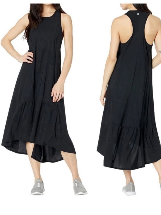 Sweaty Betty Dresses & Skirts - Sweaty Betty Black High-Low Racerback Tiered Midi Dress